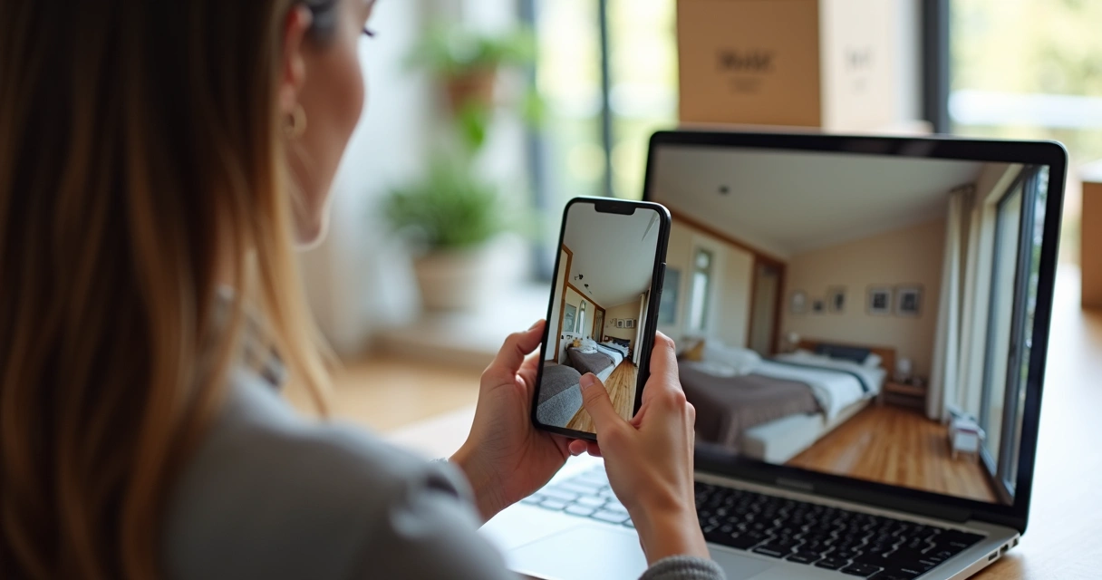 Profissional realizando vistoria técnica online por videochamada